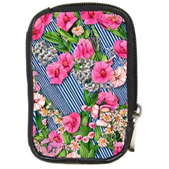 Vintage Botanical Flowers Compact Camera Leather Case