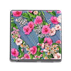 Vintage Botanical Flowers Memory Card Reader (Square 5 Slot)