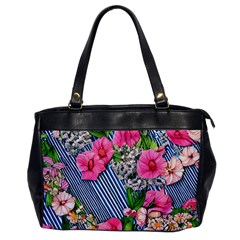 Vintage Botanical Flowers Oversize Office Handbag