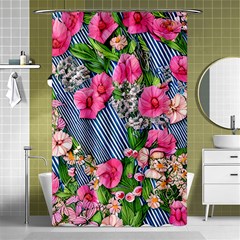 Vintage Botanical Flowers Shower Curtain 48  x 72  (Small) 