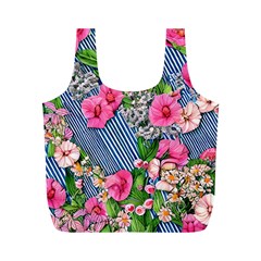 Vintage Botanical Flowers Full Print Recycle Bag (m) by GardenOfOphir