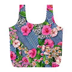 Vintage Botanical Flowers Full Print Recycle Bag (L)