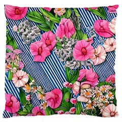 Vintage Botanical Flowers Standard Premium Plush Fleece Cushion Case (One Side)