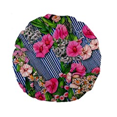 Vintage Botanical Flowers Standard 15  Premium Flano Round Cushions