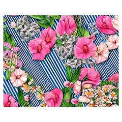 Vintage Botanical Flowers Premium Plush Fleece Blanket (Medium)