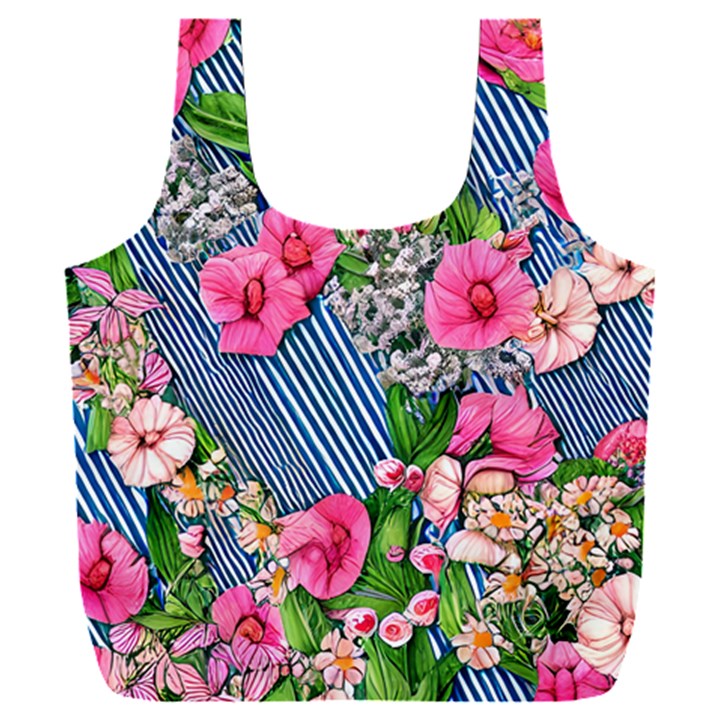 Vintage Botanical Flowers Full Print Recycle Bag (XXL)