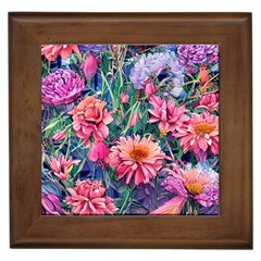 Retro Floral Framed Tile