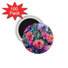 Retro Floral 1 75  Magnets (100 Pack)  by GardenOfOphir