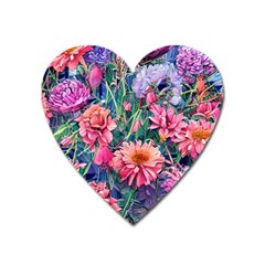 Retro Floral Heart Magnet by GardenOfOphir