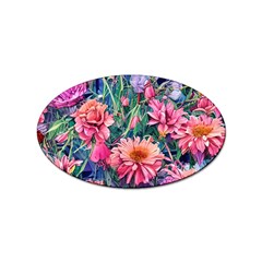 Retro Floral Sticker Oval (10 Pack) by GardenOfOphir