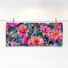 Retro Floral Hand Towel by GardenOfOphir