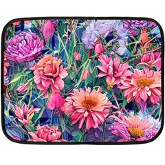 Retro Floral Fleece Blanket (mini) by GardenOfOphir