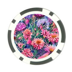 Retro Floral Poker Chip Card Guard (10 Pack) by GardenOfOphir