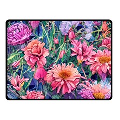 Retro Floral One Side Fleece Blanket (small) by GardenOfOphir