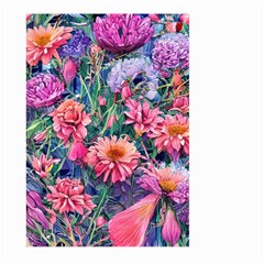 Retro Floral Large Garden Flag (two Sides) by GardenOfOphir