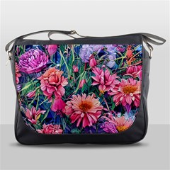 Retro Floral Messenger Bag by GardenOfOphir