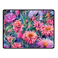 Retro Floral Fleece Blanket (small) by GardenOfOphir