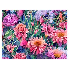 Retro Floral Premium Plush Fleece Blanket (extra Small)