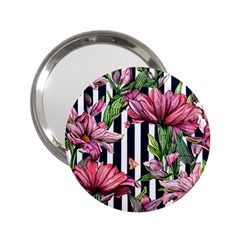 Tropical Botanical Flowers In Watercolor 2 25  Handbag Mirrors by GardenOfOphir