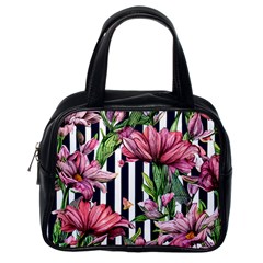 Tropical Botanical Flowers In Watercolor Classic Handbag (one Side) by GardenOfOphir