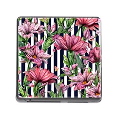 Tropical Botanical Flowers In Watercolor Memory Card Reader (square 5 Slot) by GardenOfOphir