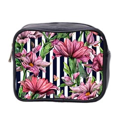 Tropical Botanical Flowers In Watercolor Mini Toiletries Bag (two Sides) by GardenOfOphir