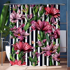 Tropical Botanical Flowers In Watercolor Shower Curtain 60  X 72  (medium)  by GardenOfOphir