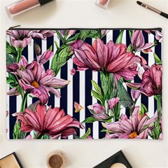 Tropical Botanical Flowers In Watercolor Cosmetic Bag (xxxl) by GardenOfOphir