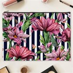 Tropical Botanical Flowers In Watercolor Cosmetic Bag (XXXL) Front