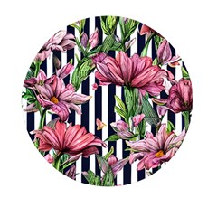 Tropical Botanical Flowers In Watercolor Mini Round Pill Box by GardenOfOphir