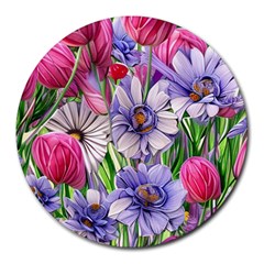 The Perfect Pattern For Your Cottagecore Aesthetics Round Mousepad by GardenOfOphir