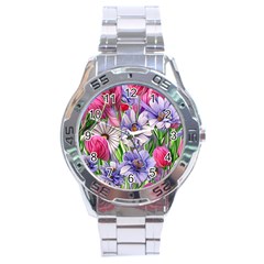 The Perfect Pattern For Your Cottagecore Aesthetics Stainless Steel Analogue Watch by GardenOfOphir