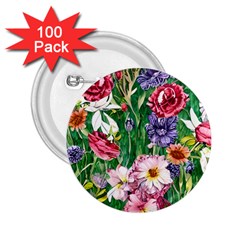 Vintage Tropical Flowers 2 25  Buttons (100 Pack)  by GardenOfOphir