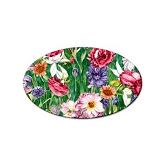 Vintage Tropical Flowers Sticker (oval) by GardenOfOphir