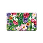 Vintage Tropical Flowers Magnet (Name Card) Front