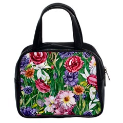 Vintage Tropical Flowers Classic Handbag (two Sides) by GardenOfOphir