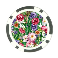 Vintage Tropical Flowers Poker Chip Card Guard (10 Pack) by GardenOfOphir