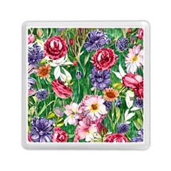 Vintage Tropical Flowers Memory Card Reader (square) by GardenOfOphir