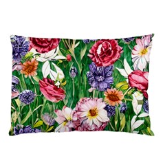 Vintage Tropical Flowers Pillow Case (two Sides) by GardenOfOphir