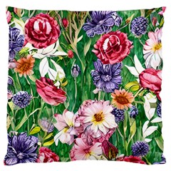 Vintage Tropical Flowers Large Cushion Case (one Side) by GardenOfOphir