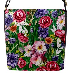 Vintage Tropical Flowers Flap Closure Messenger Bag (s) by GardenOfOphir