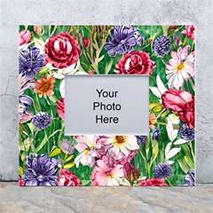 Vintage Tropical Flowers White Wall Photo Frame 5  X 7  by GardenOfOphir