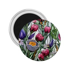 Watercolor Tropical Flowers 2.25  Magnets