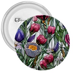 Watercolor Tropical Flowers 3  Buttons