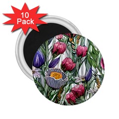 Watercolor Tropical Flowers 2.25  Magnets (10 pack) 