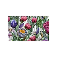 Watercolor Tropical Flowers Sticker Rectangular (10 pack)