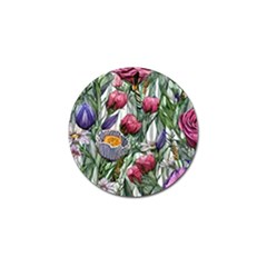 Watercolor Tropical Flowers Golf Ball Marker