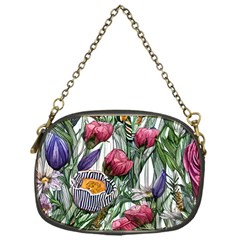 Watercolor Tropical Flowers Chain Purse (One Side)