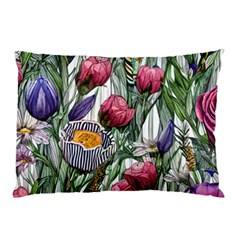 Watercolor Tropical Flowers Pillow Case