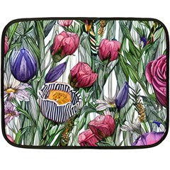 Watercolor Tropical Flowers Fleece Blanket (Mini)